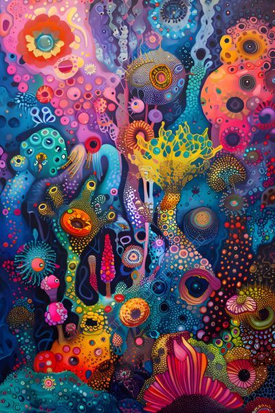 Abstrakte Unterwasser- oder Mikrowelt-Fantasie